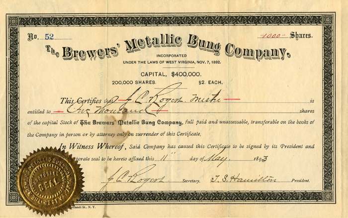 Brewers Metallic Bung Co.